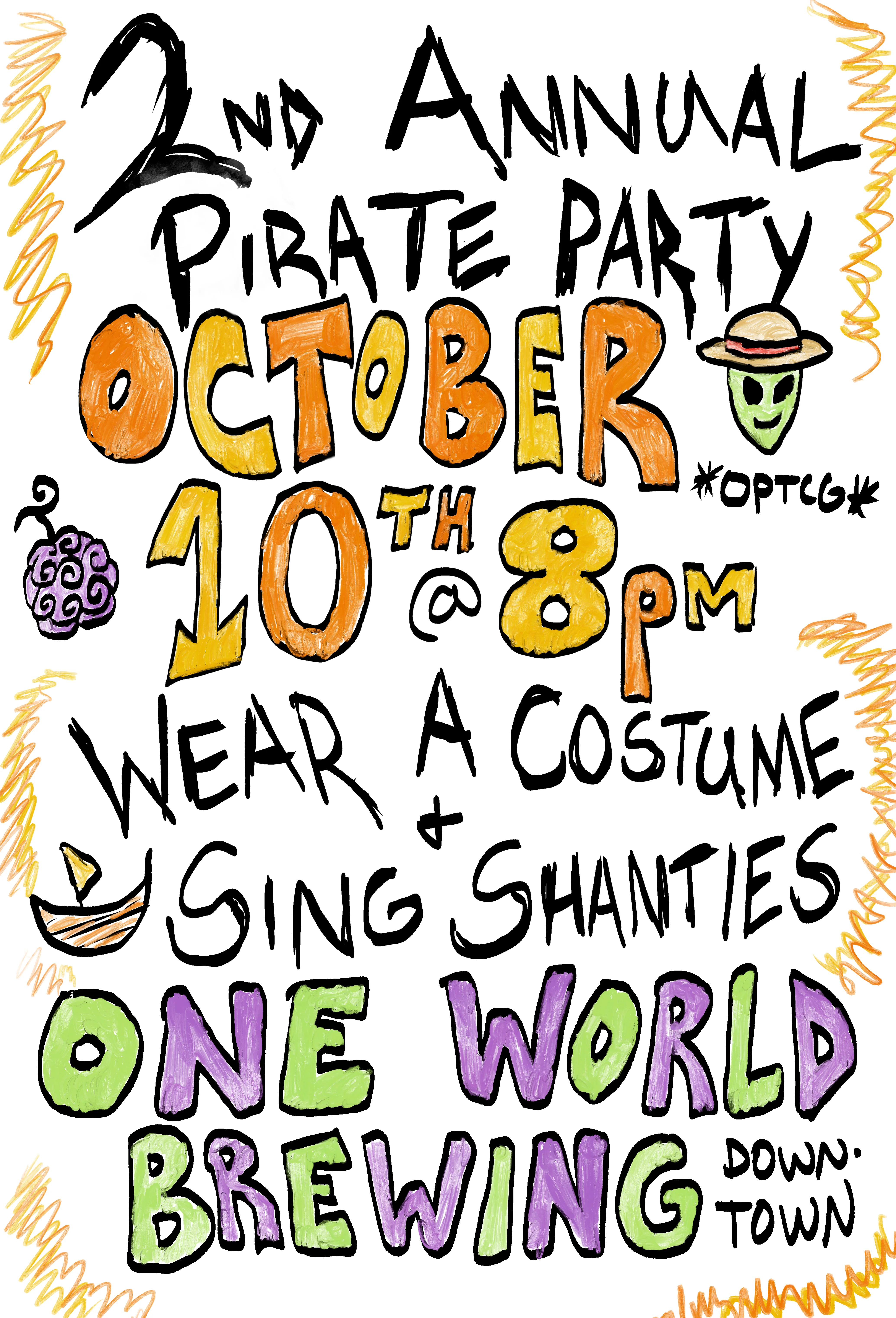 Poster for 2nd Annual Pirate Party w/ Acklen Walker